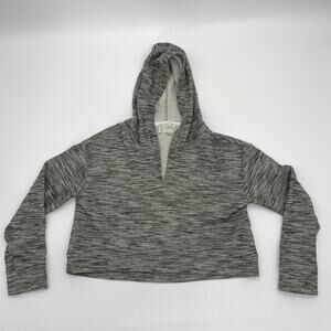 SATURDAY SUNDAY by Anthro Grey Metallic Cropped Long Sleeve Hoodie Size M